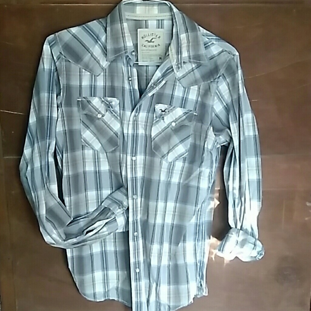 Hollister Mens Button Up Western Style Shirt SizeM